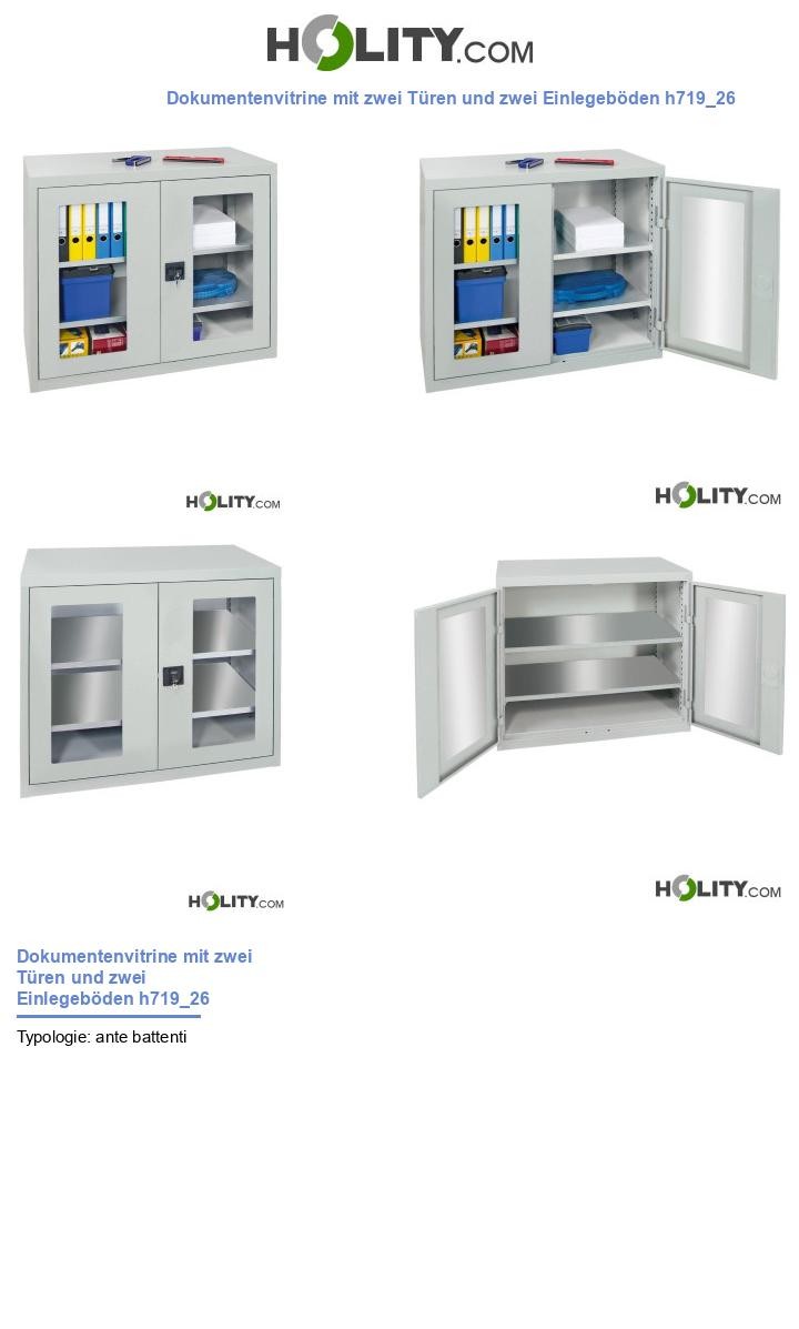 Dokumentenvitrine mit zwei Türen und zwei Einlegeböden h719_26