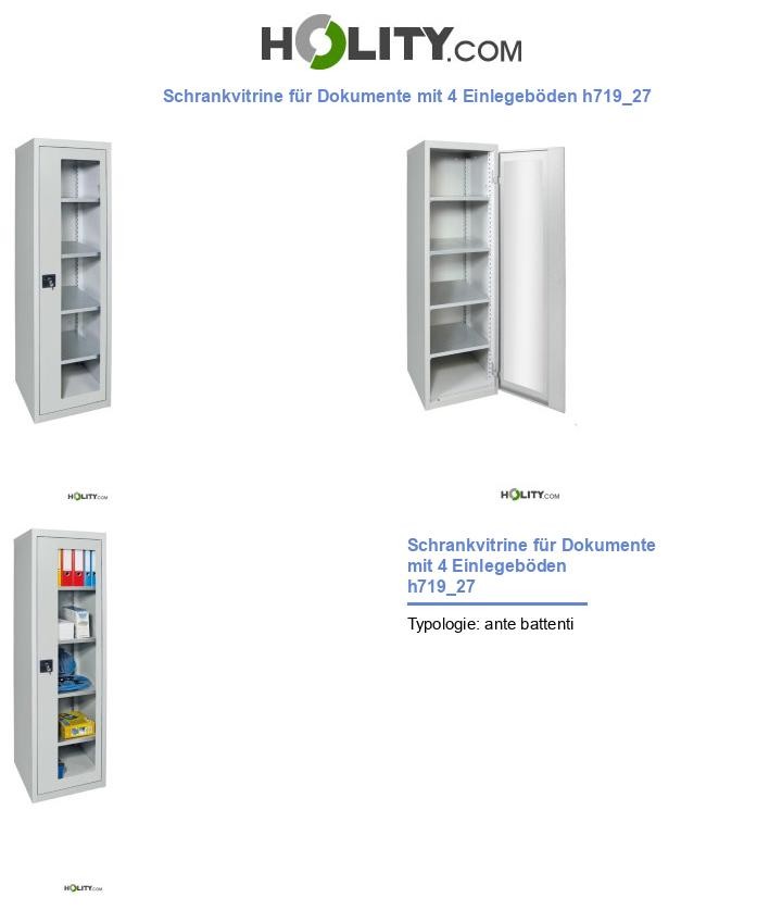 Schrankvitrine für Dokumente mit 4 Einlegeböden h719_27