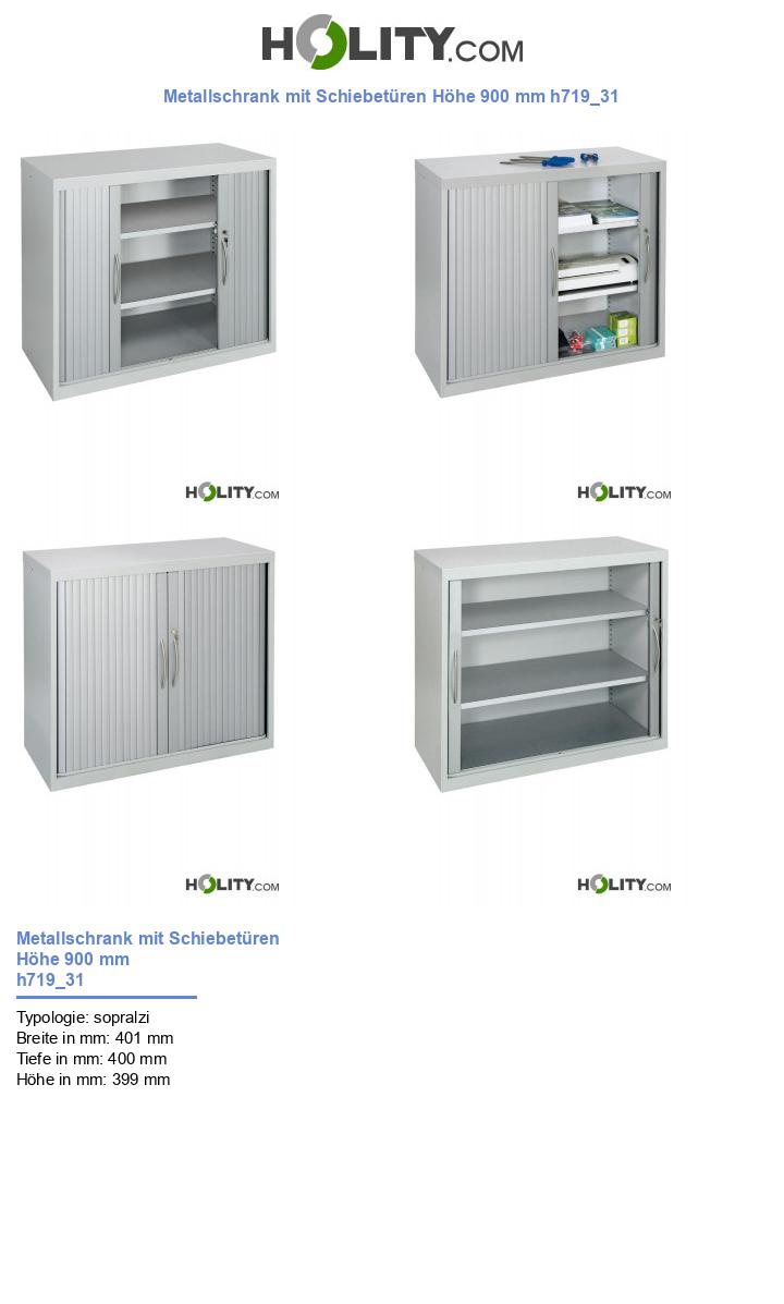 Metallschrank mit Schiebetüren Höhe 900 mm h719_31