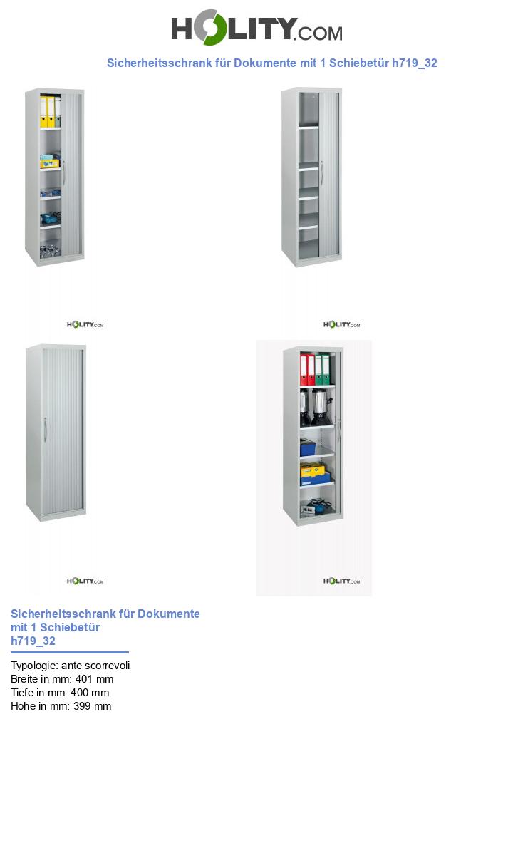 Sicherheitsschrank für Dokumente mit 1 Schiebetür h719_32