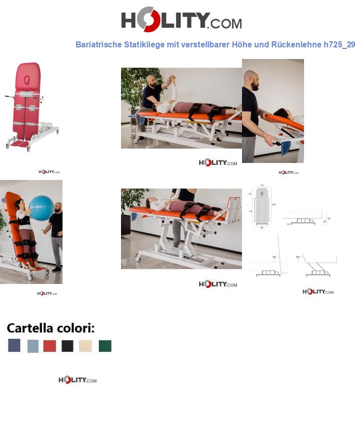 Bariatrische Statikliege mit verstellbarer Höhe und Rückenlehne h725_29