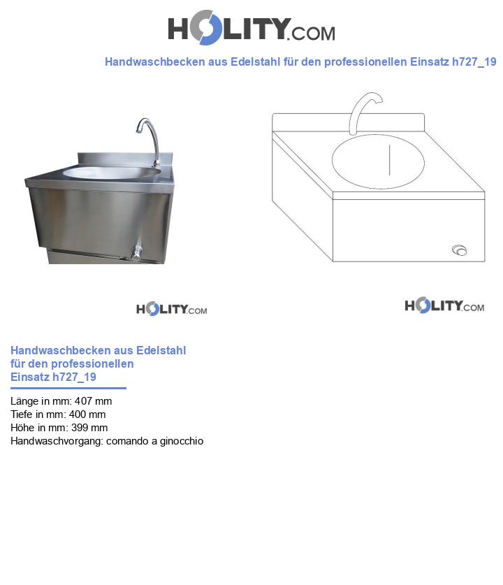Handwaschbecken aus Edelstahl für den professionellen Einsatz h727_19