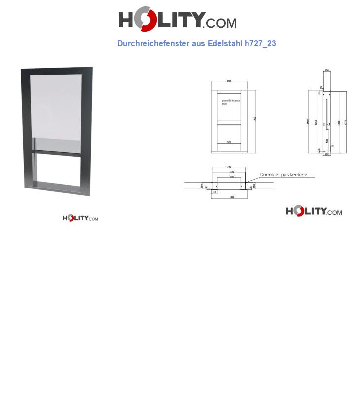 Durchreichefenster aus Edelstahl h727_23