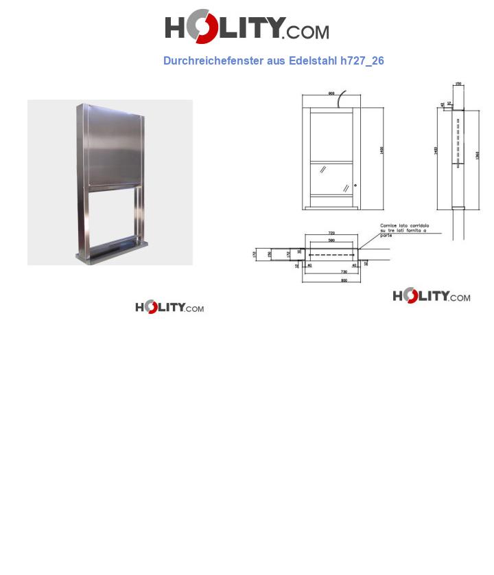 Durchreichefenster aus Edelstahl h727_26