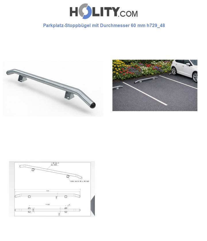 Parkplatz-Stoppbügel mit Durchmesser 60 mm h729_48
