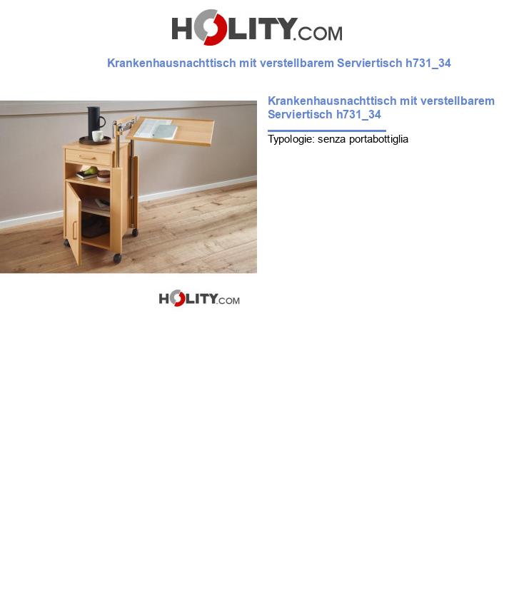 Krankenhausnachttisch mit verstellbarem Serviertisch h731_34