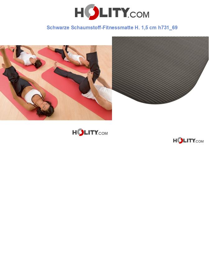 Schwarze Schaumstoff-Fitnessmatte H. 1,5 cm h731_69