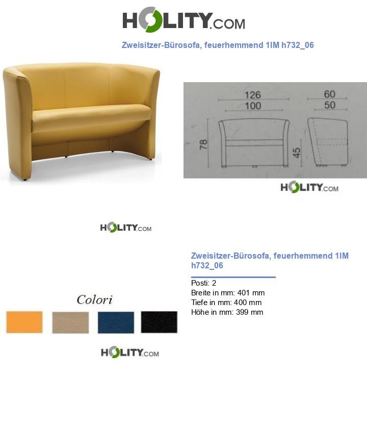 Zweisitzer-Bürosofa, feuerhemmend 1IM h732_06