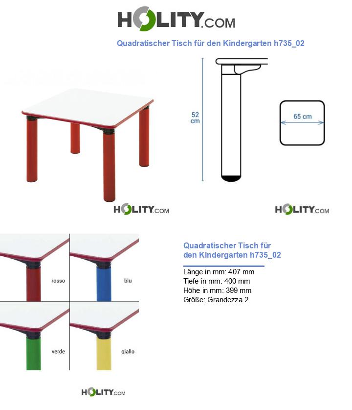 Quadratischer Tisch für den Kindergarten h735_02