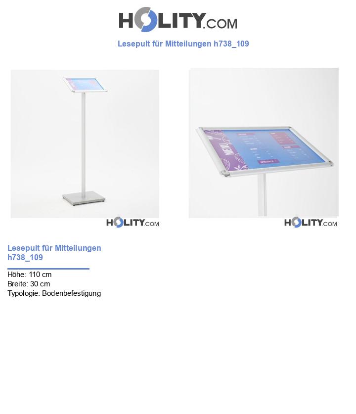 Lesepult für Mitteilungen h738_109