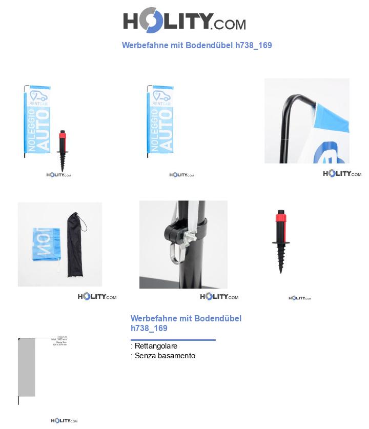Werbefahne mit Bodendübel h738_169