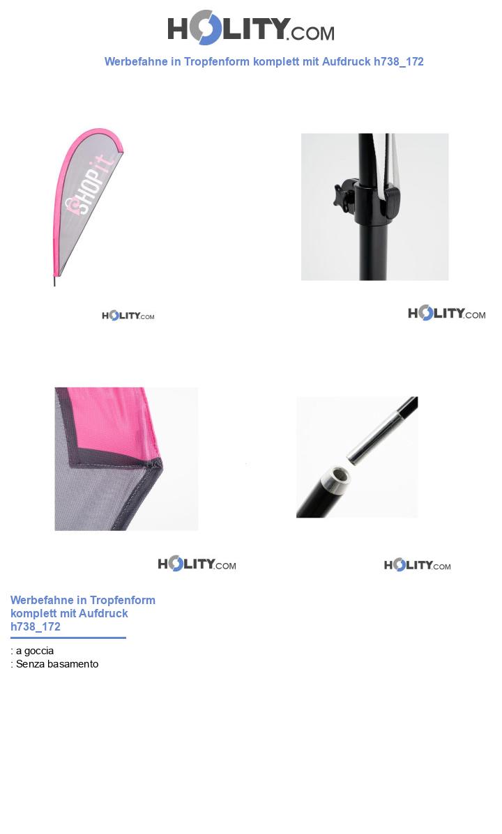 Werbefahne in Tropfenform komplett mit Aufdruck h738_172