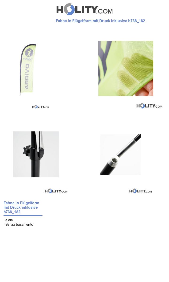 Fahne in Flügelform mit Druck inklusive h738_182