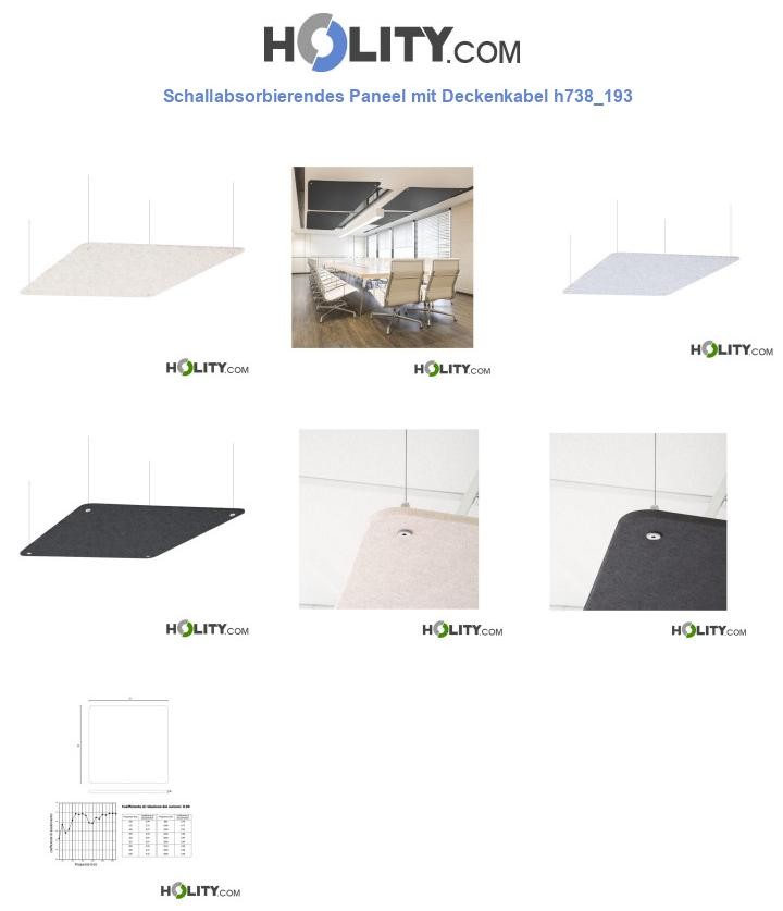 Schallabsorbierendes Paneel mit Deckenkabel h738_193