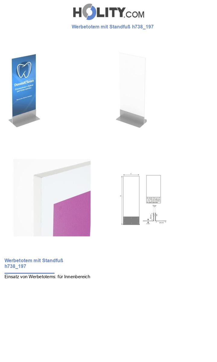 Werbetotem mit Standfuß h738_197