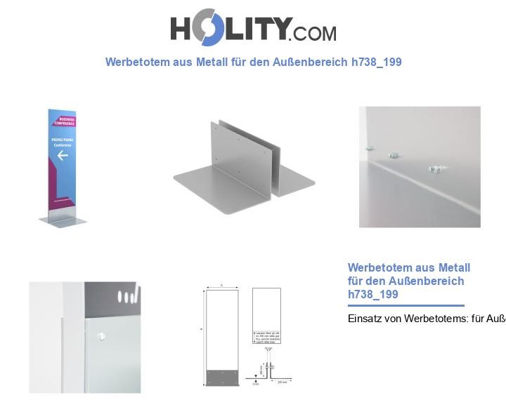 Werbetotem aus Metall für den Außenbereich h738_199