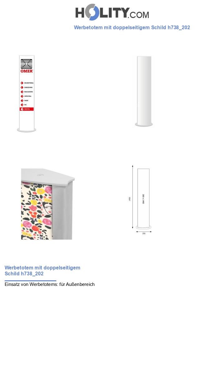 Werbetotem mit doppelseitigem Schild h738_202