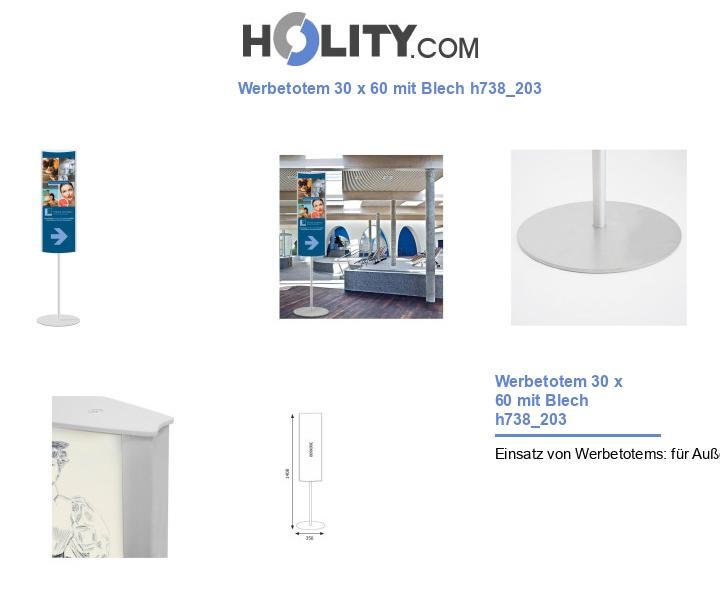 Werbetotem 30 x 60 mit Blech h738_203