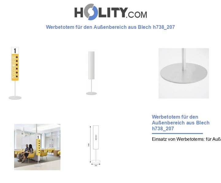 Werbetotem für den Außenbereich aus Blech h738_207