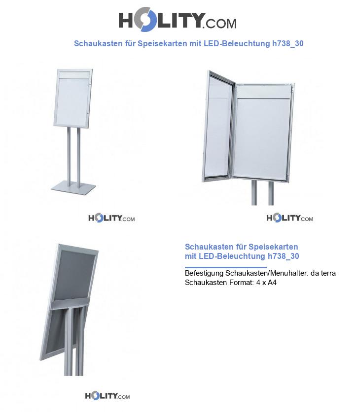 Schaukasten für Speisekarten mit LED-Beleuchtung h738_30