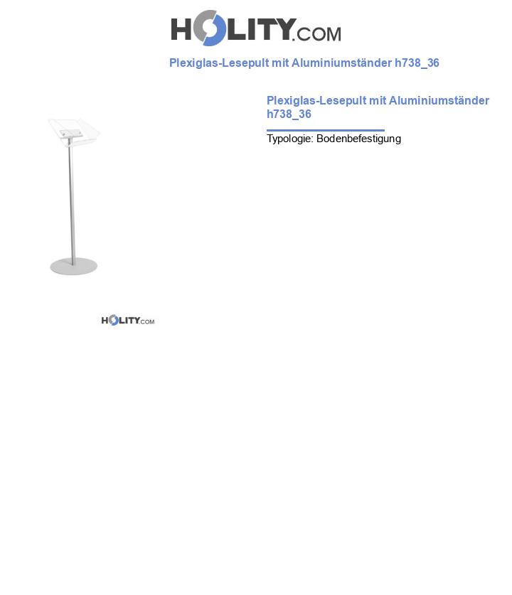 Plexiglas-Lesepult mit Aluminiumständer h738_36