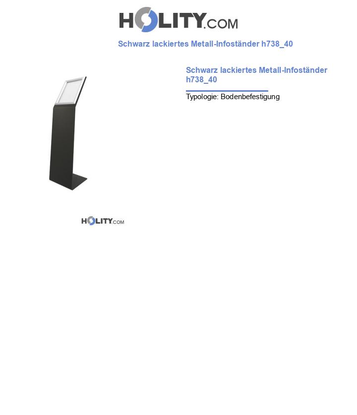 Schwarz lackiertes Metall-Infoständer h738_40