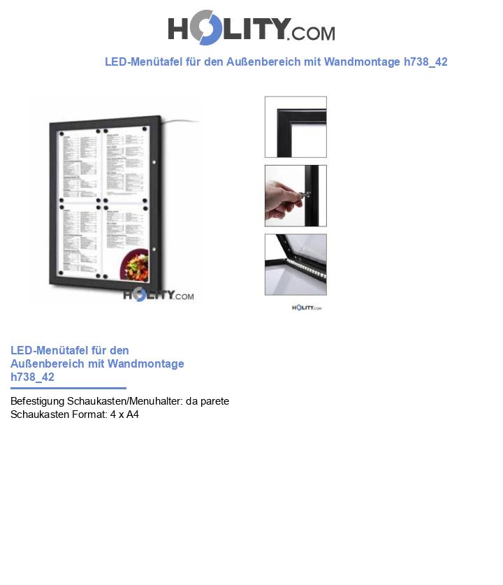 LED-Menütafel für den Außenbereich mit Wandmontage h738_42