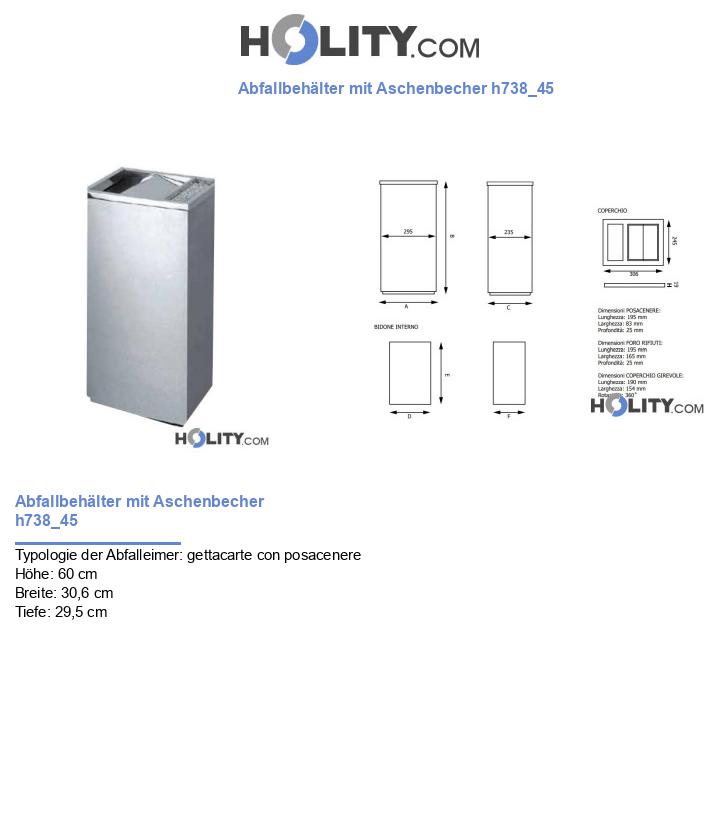 Abfallbehälter mit Aschenbecher h738_45