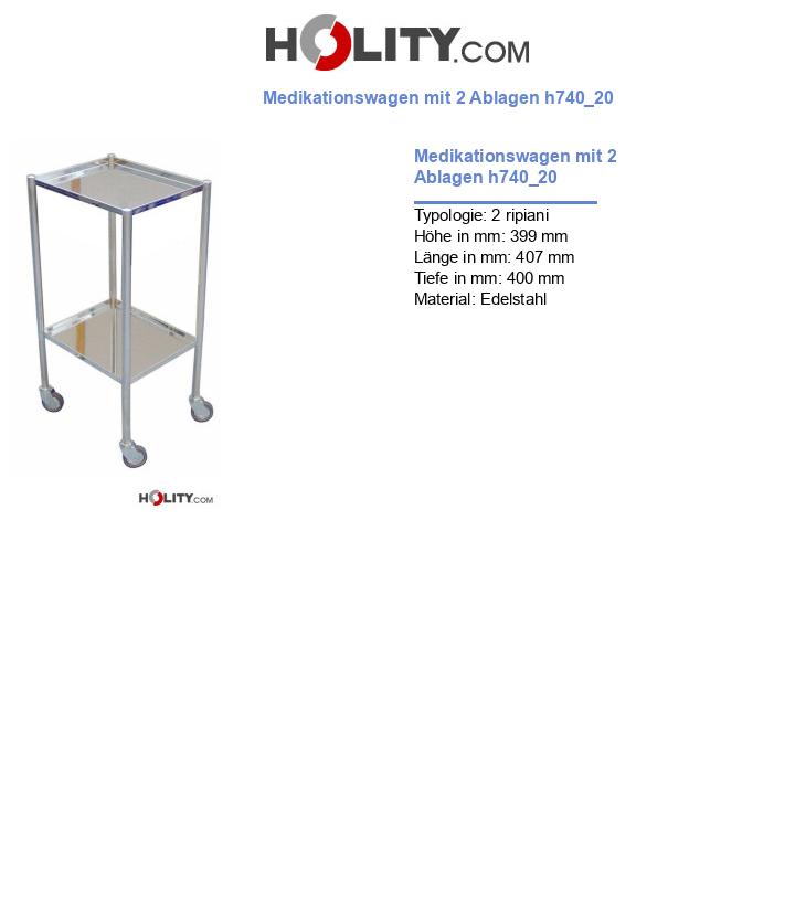 Medikationswagen mit 2 Ablagen h740_20