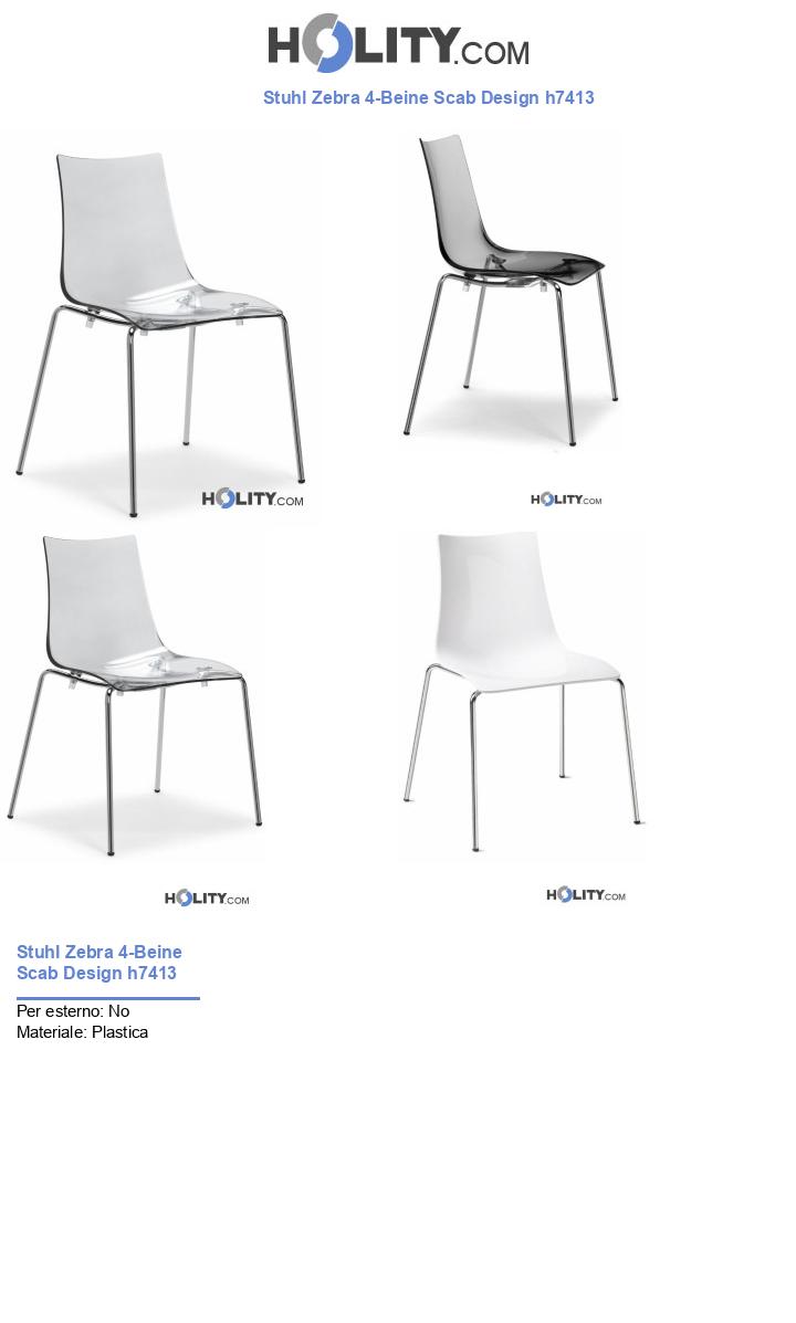 Stuhl Zebra 4-Beine Scab Design h7413