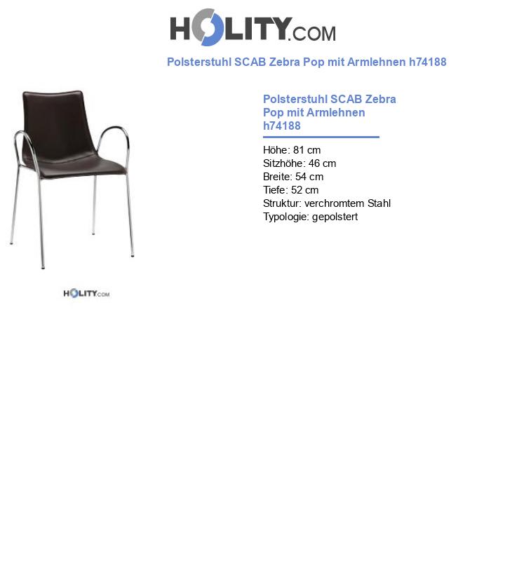 Polsterstuhl SCAB Zebra Pop mit Armlehnen h74188