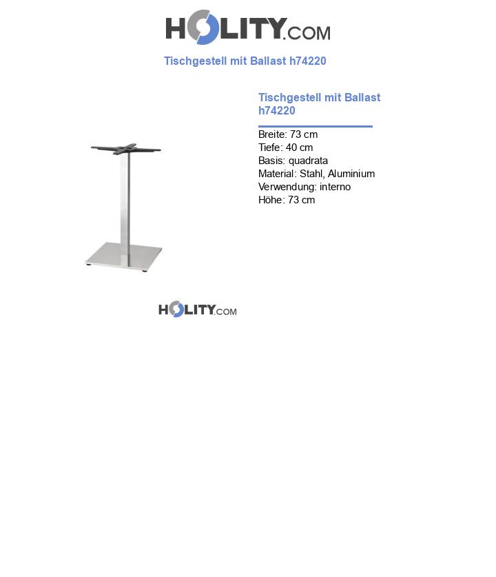Tischgestell mit Ballast h74220
