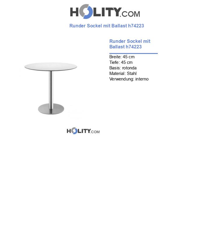 Runder Sockel mit Ballast h74223