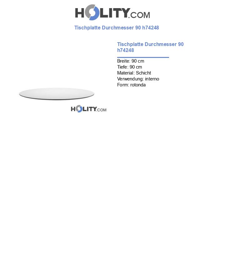 Tischplatte Durchmesser 90 h74248