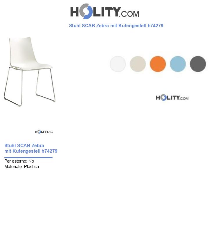 Stuhl SCAB Zebra mit Kufengestell h74279