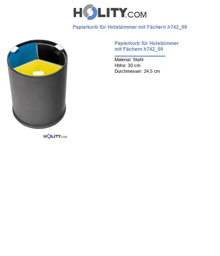 Papierkorb für Hotelzimmer mit Fächern h742_09