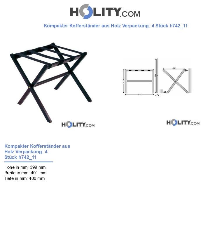 Kompakter Kofferständer aus Holz Verpackung: 4 Stück h742_11