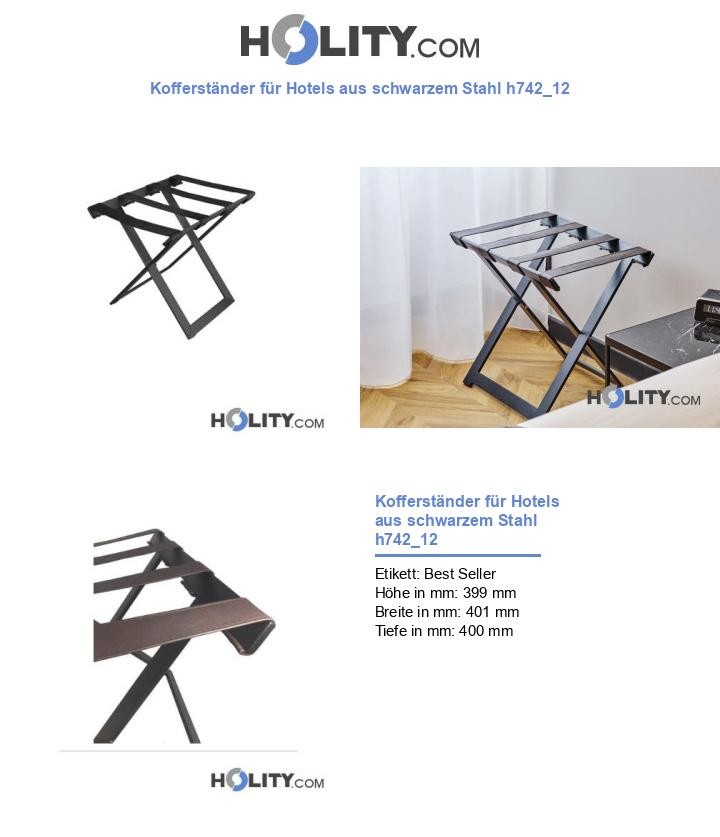 Kofferständer für Hotels aus schwarzem Stahl h742_12