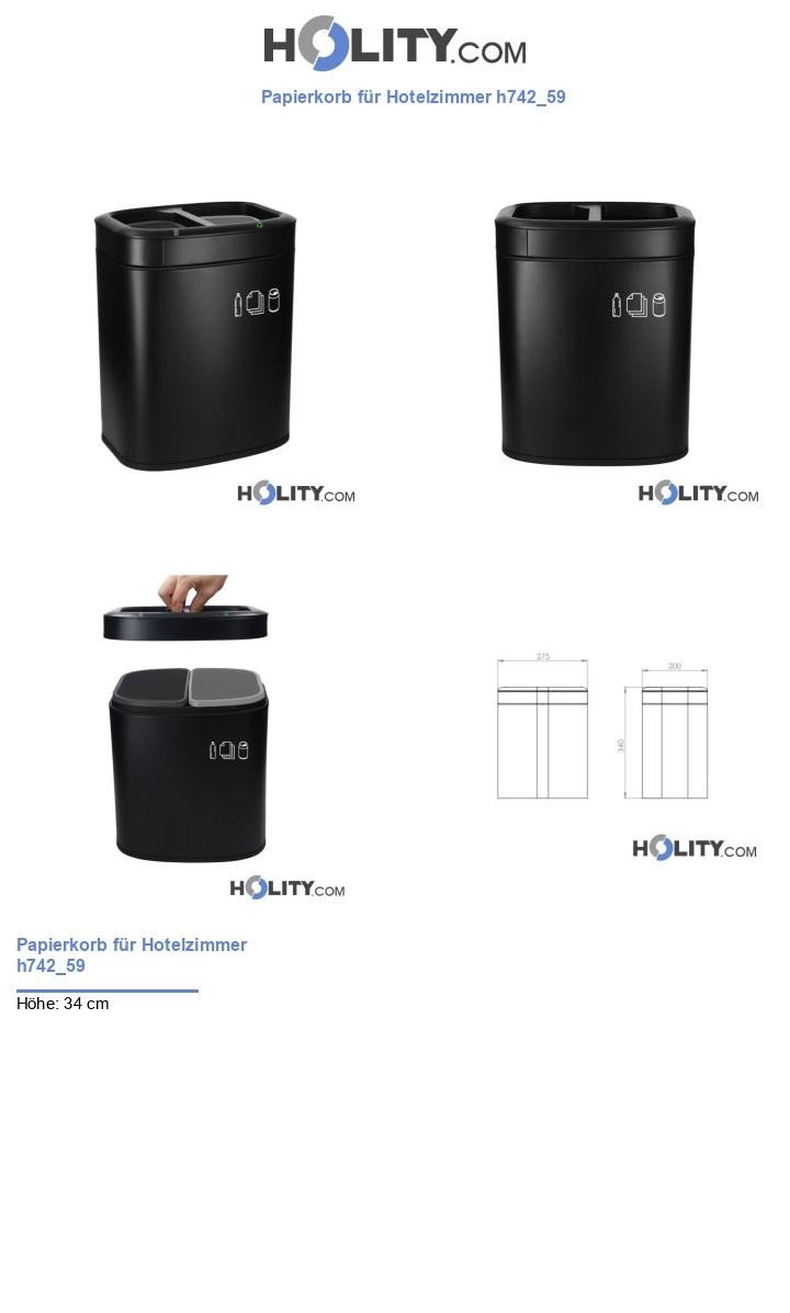 Papierkorb für Hotelzimmer h742_59