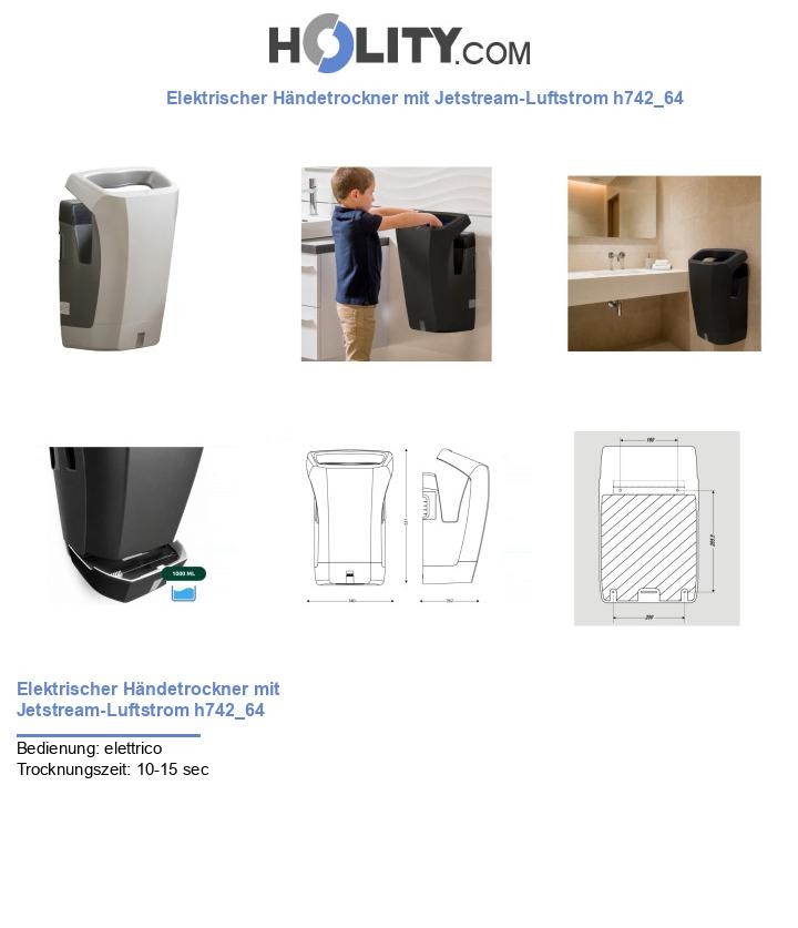 Elektrischer Händetrockner mit Jetstream-Luftstrom h742_64