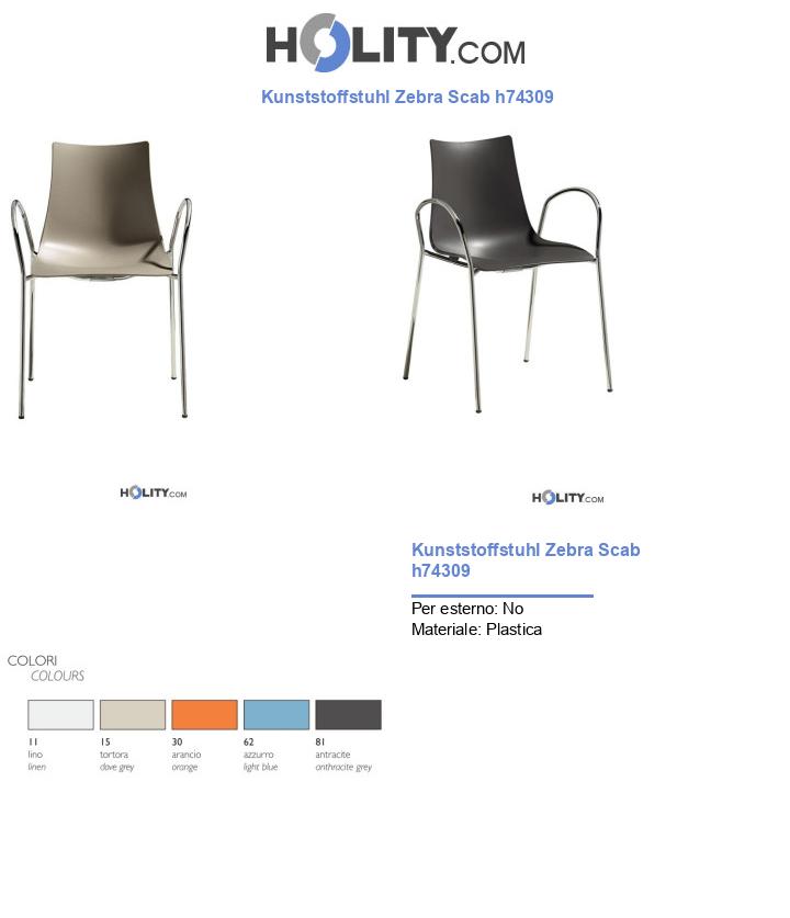 Kunststoffstuhl Zebra Scab h74309