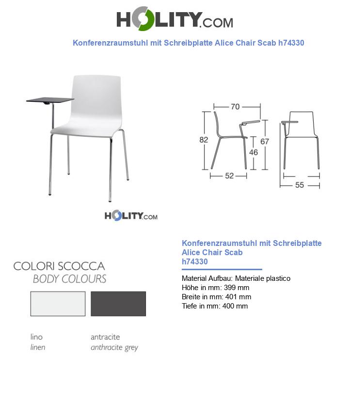 Konferenzraumstuhl mit Schreibplatte Alice Chair Scab h74330