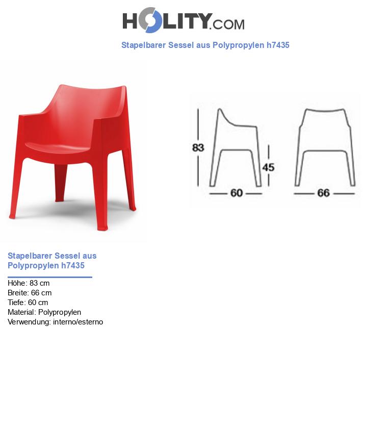 Stapelbarer Sessel aus Polypropylen h7435