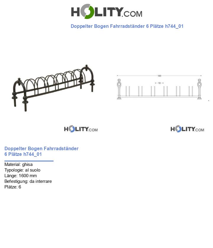 Doppelter Bogen Fahrradständer 6 Plätze h744_01
