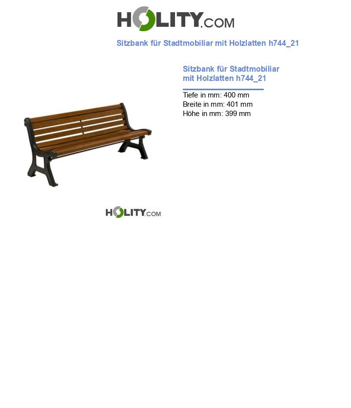 Sitzbank für Stadtmobiliar mit Holzlatten h744_21