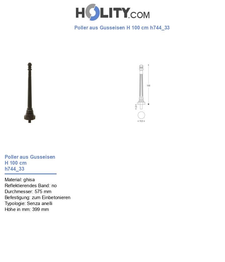 Poller aus Gusseisen H 100 cm h744_33