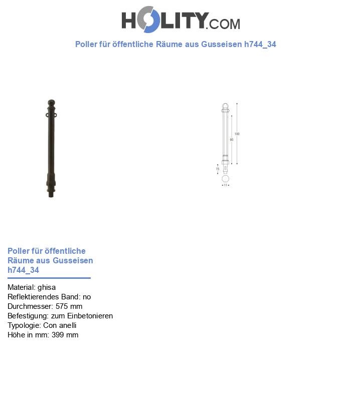 Poller für öffentliche Räume aus Gusseisen h744_34