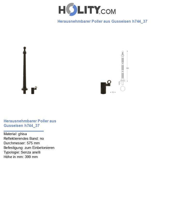 Herausnehmbarer Poller aus Gusseisen h744_37