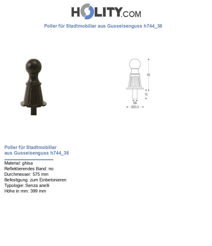 Poller für Stadtmobiliar aus Gusseisenguss h744_38