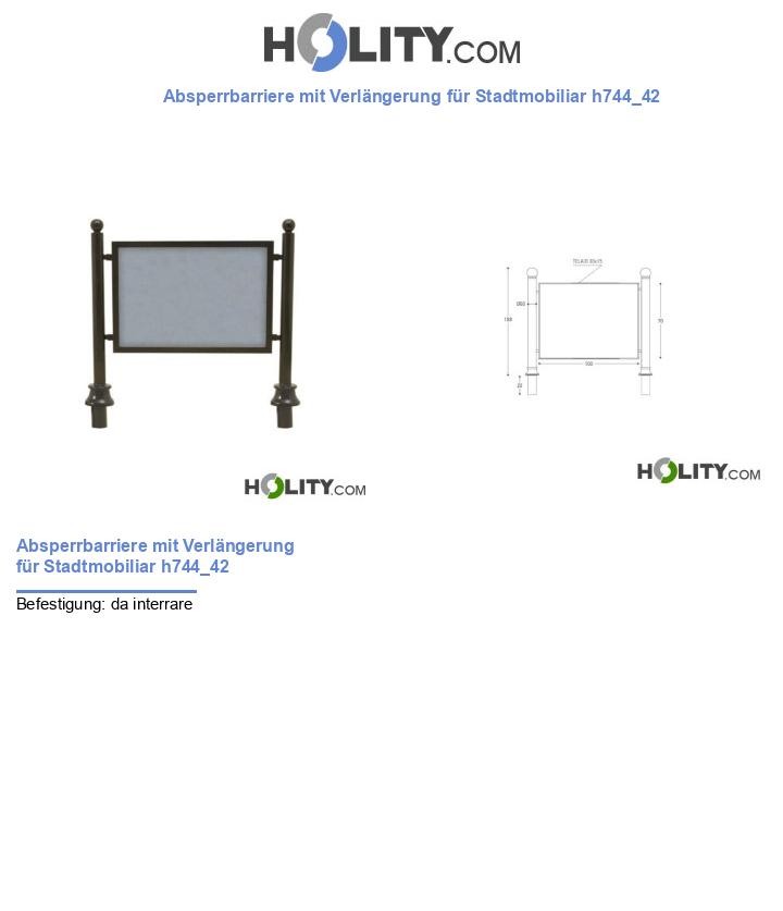 Absperrbarriere mit Verlängerung für Stadtmobiliar h744_42